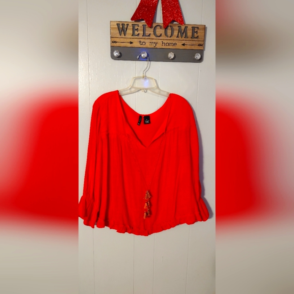 Red New Directions Long Sleeved Women's Top
